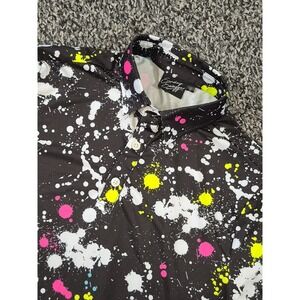 Sunday Swagger Golf Polo Shirt Men's Small Black‎ Splatter Performance Stretch